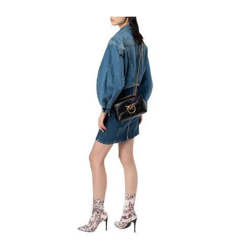 Pinko Borsa a tracolla Borsa da Donna a tracolla Mini Love Puff Nero oro P25 - PINKO 100039A0F2 - Z99Q - UNI - Francavilla Moda